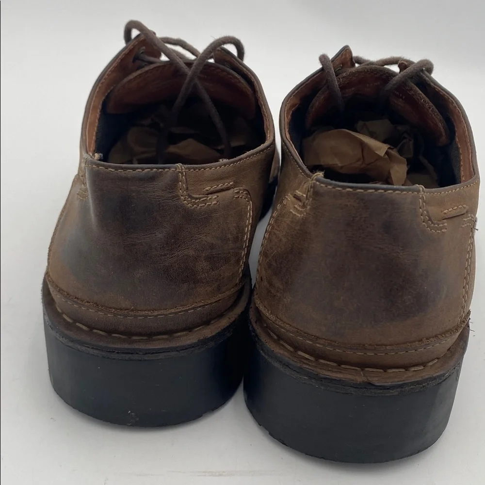 Clarks brown Leather Shoes Oxford mens 12M casual office retro Y2K lace comfort